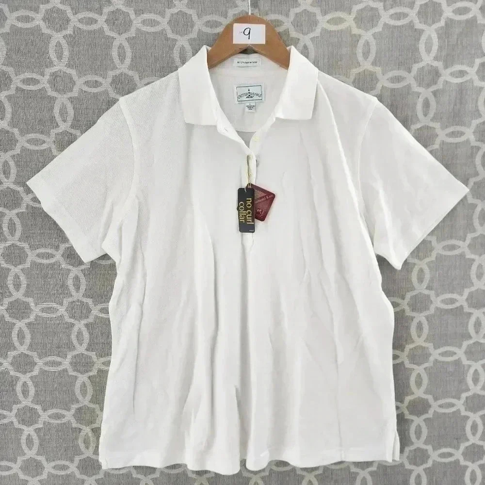 NWT Outer Banks White Polo Shirt Women's L
